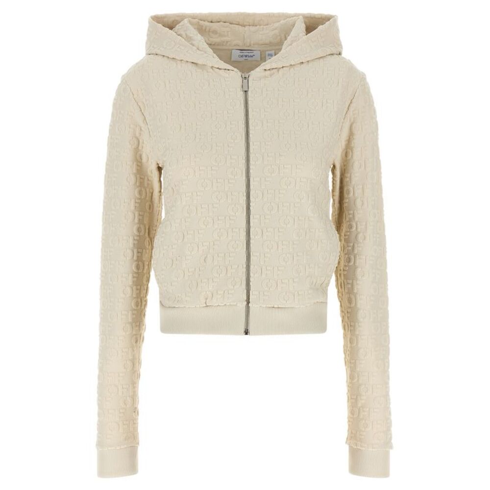 Off-White Beige Cotton Women's Sweatshirt